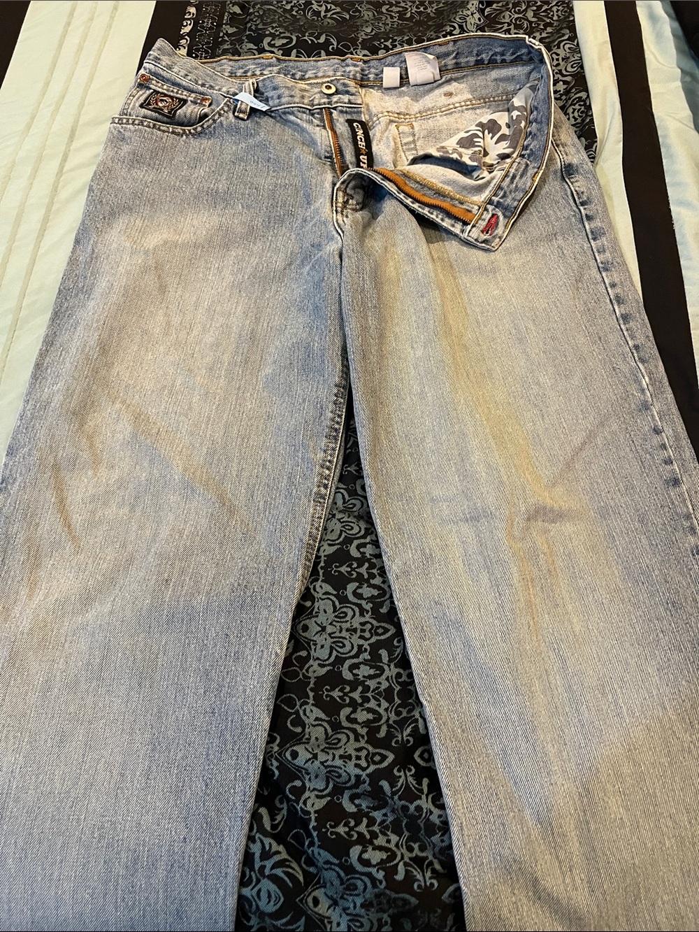 Cinch Black Tag Mens Light Blue Straight-Leg Jeans